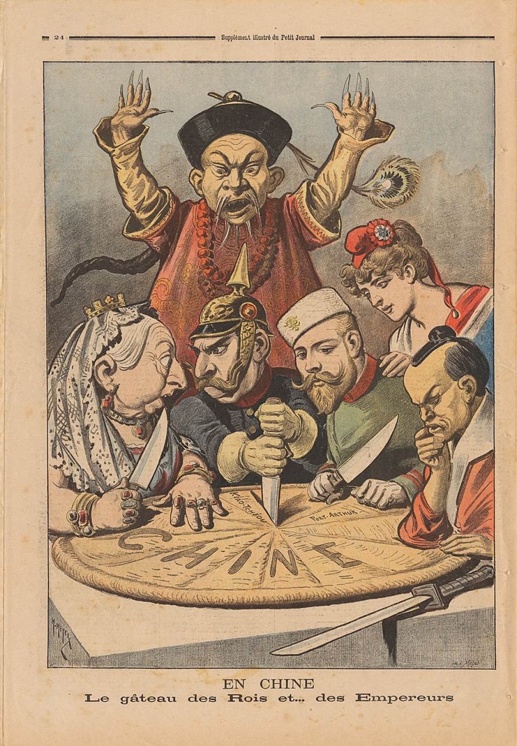french political cartoon 1898 meaning - File:China, the cake of kings and emperors, Le Petit Journal