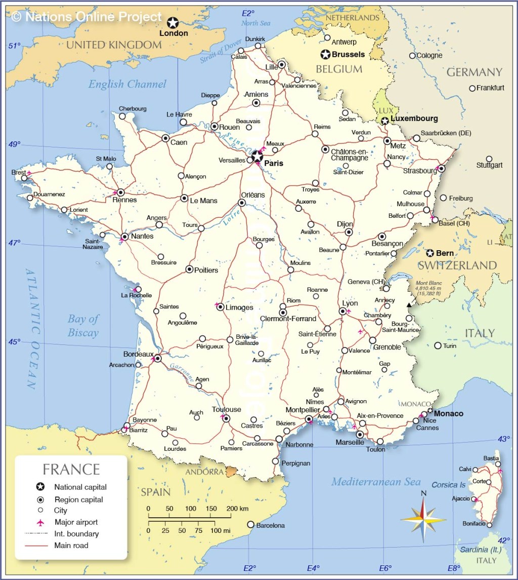 france political geography - Political Map of France - Nations Online Project